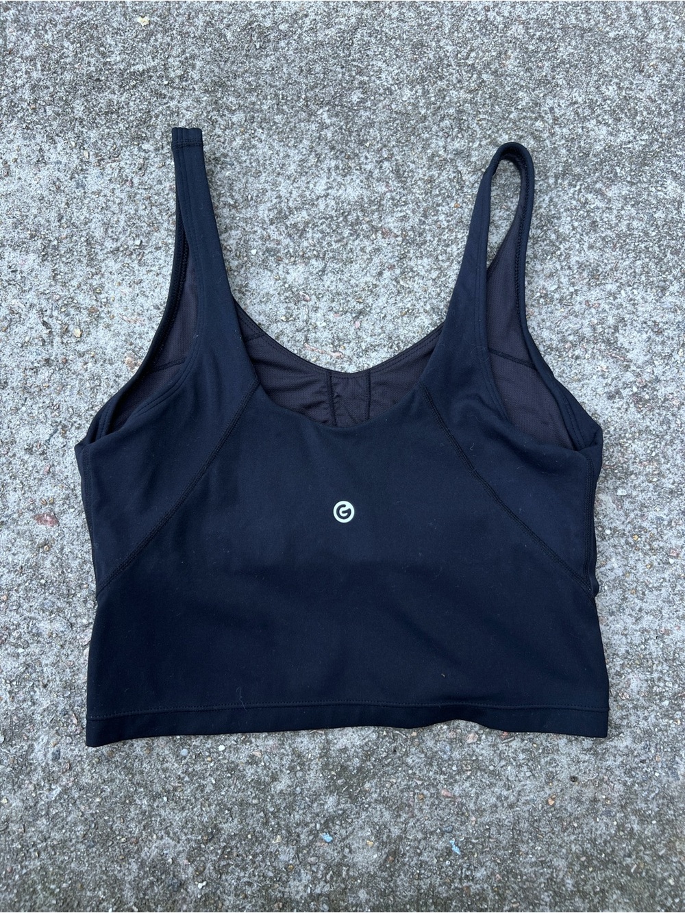 Black Athletic Cropped Tank Top Sleeveless Size S